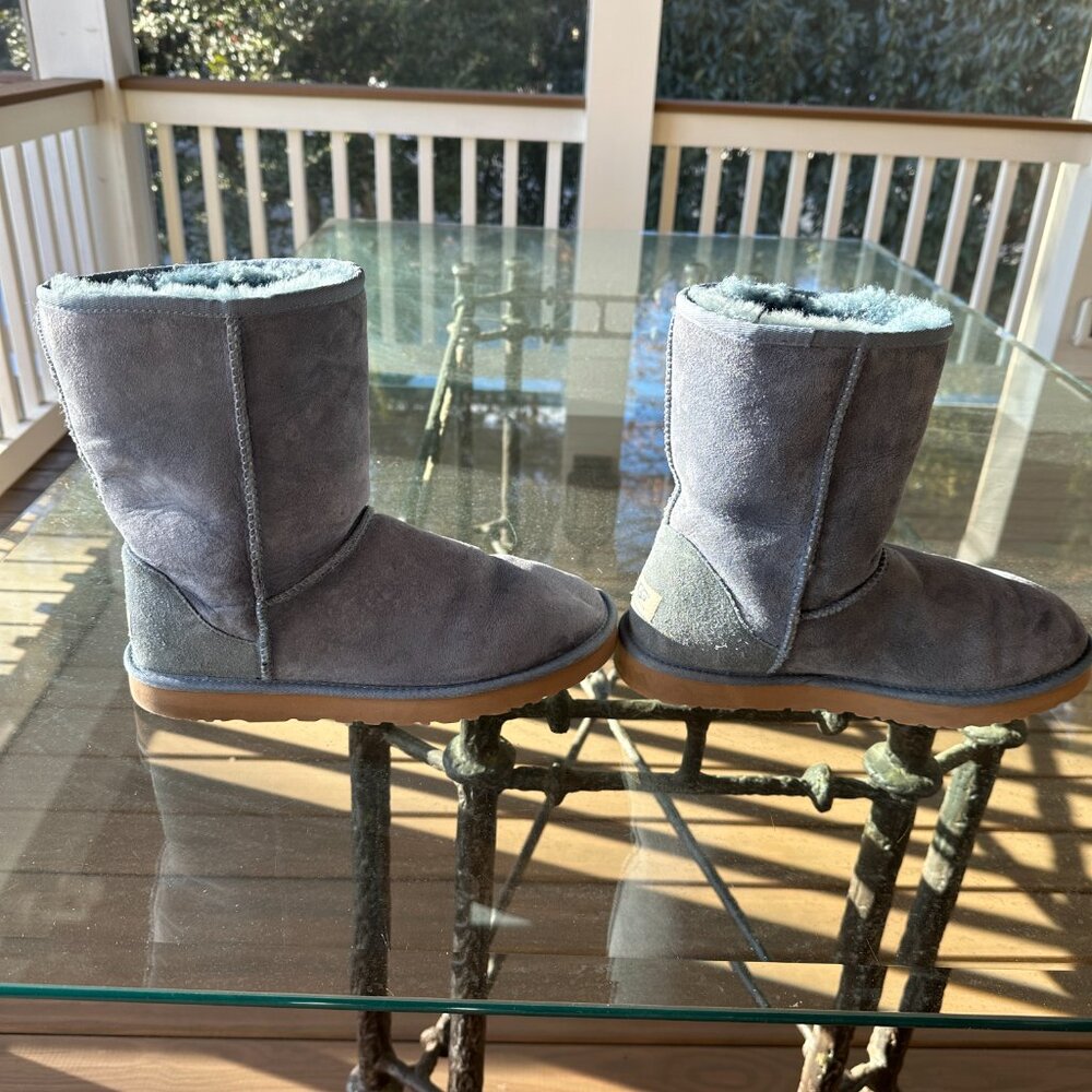 UGG Classic Short 5825 Blue Suede Round Toe Pull On Snow Boots Women Sz 11 - Picture 9 of 16